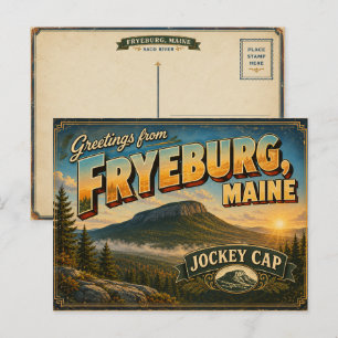 Fryeburg Maine Schitterige Vintage Ansichtkaart Briefkaart