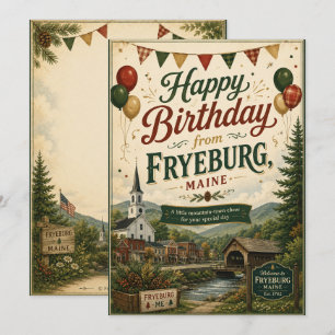 Fryeburg Maine Verjaardagskaart Feestdagenkaart