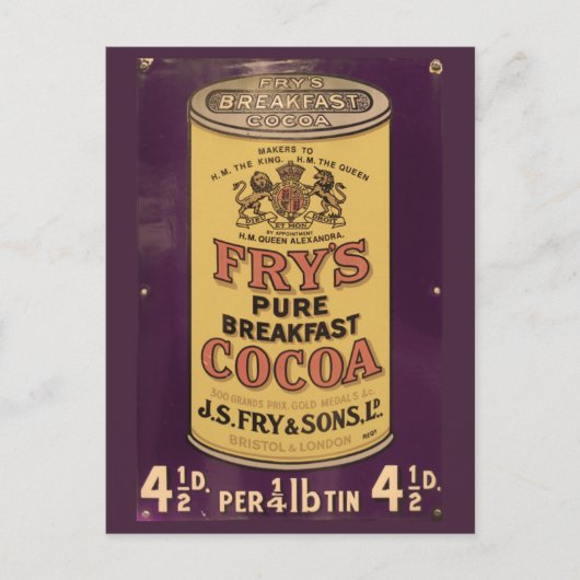 Fry's Cocoa Vintage Ad Briefkaart (Voorkant)