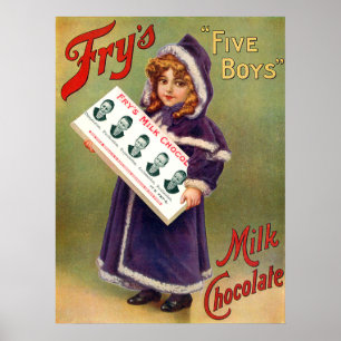 Fry's vijfboys-melkchocolade-vintage-affiche poster