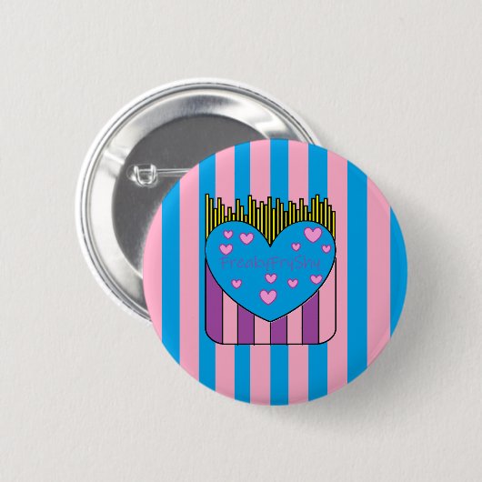 FryShy Button roze en blauw (Voorkant /achterkant)