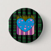 FryShy Groene en Zwarte Button (Voorkant)