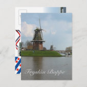 Fryslân Boppe Dokkum Windmill Briefkaart Kaart (Voorkant / Achterkant)