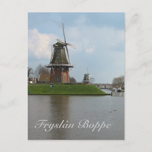 Fryslân Boppe Dokkum Windmill Briefkaart Kaart (Voorkant)