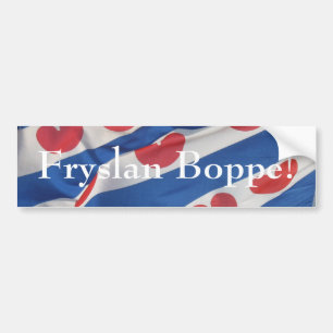 Fryslan Boppe Friese Vlag Bumper Sticker Friesland