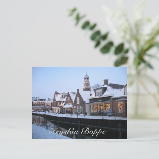 Fryslân Boppe Lemmer Canal Briefkaart (Staand voorkant)
