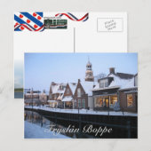 Fryslân Boppe Lemmer Canal Briefkaart (Voorkant / Achterkant)