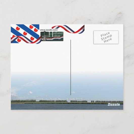 Fryslân Boppe Lemmer Canal Briefkaart (Achterkant)