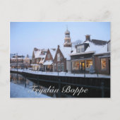 Fryslân Boppe Lemmer Canal Briefkaart (Voorkant)