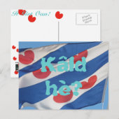 Fryslan Flag & Text Kâld hè? Briefkaart (Voorkant / Achterkant)