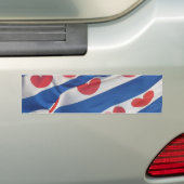 Fryslan Frisian Flag Bumper Sicker Friesland Vlag Bumpersticker (Op auto)