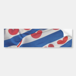 Fryslan Frisian Flag Bumper Sicker Friesland Vlag Bumpersticker