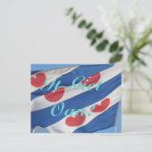 Fryslan vlag en tekst die het Oan geeft! Briefkaar Briefkaart (Staand voorkant)