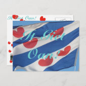 Fryslan vlag en tekst die het Oan geeft! Briefkaar Briefkaart (Voorkant / Achterkant)