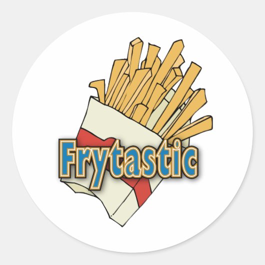 Frytastic ~ frieten Fantastisch junkfood Ronde Sticker (Voorkant)