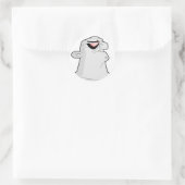 fs008-cartoon-zombie-hoofd ronde sticker (Tas)