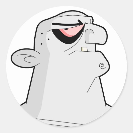 fs008-cartoon-zombie-hoofd ronde sticker (Voorkant)