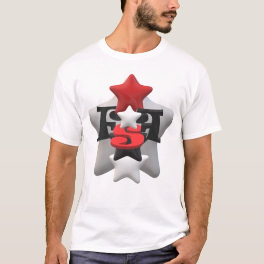 FSF 'Gestapelde sterren' logo Basic White T-shirt (Voorkant)