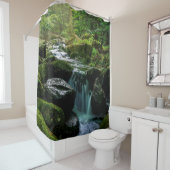 Fstromende Creek, groene mossy Rocks, Natuur van b Douchegordijn (In situ)