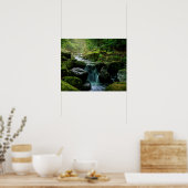 Fstromende Creek, groene mossy Rocks, Natuur van b Poster (Keuken)