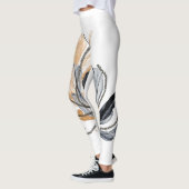 Fstromende Floral Design Leggings zwarte en gouden (Links)