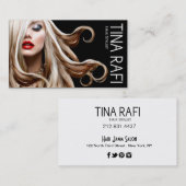 Fstromende jurken Hair Stylist blonde | zwart Visitekaartje (Voorkant / Achterkant)