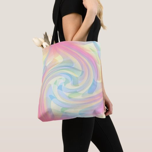 Fstromende pasta-kleuren elegant Abstract Tote Bag (Dichtbij)