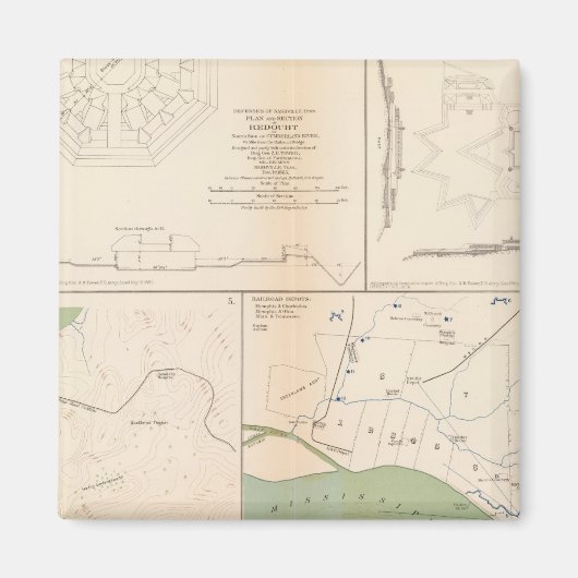 Ft Donelson, Memphis, Nashville Magneet (Voorkant)