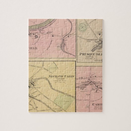 Ft Fairfield, Presque Isle, Cariou Map Legpuzzel (Verticaal)