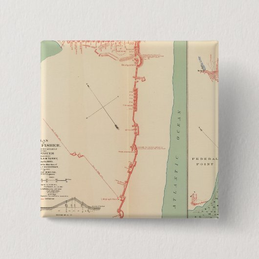 Ft Fisher Vierkante Button 5,1 Cm (Voorkant)