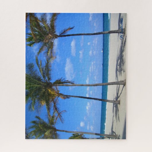 Ft Lauderdale Beach Florida Sand Palm Trees Ocean Legpuzzel (Verticaal)