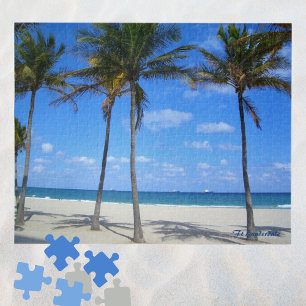 Ft Lauderdale Beach Florida Sand Palm Trees Ocean Legpuzzel