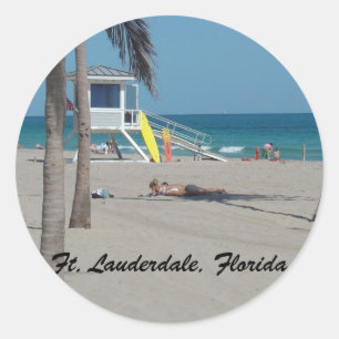 Ft Lauderdale Beach Lifeguard-standaard Ronde Sticker