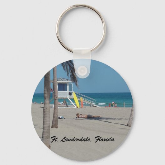 Ft Lauderdale Beach Lifeguard Standaard Sleutelhanger (Voorkant)