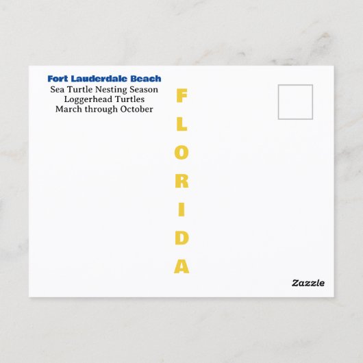 Ft Lauderdale Beach Zee Schildpad Nesten Seizoen Briefkaart (Achterkant)