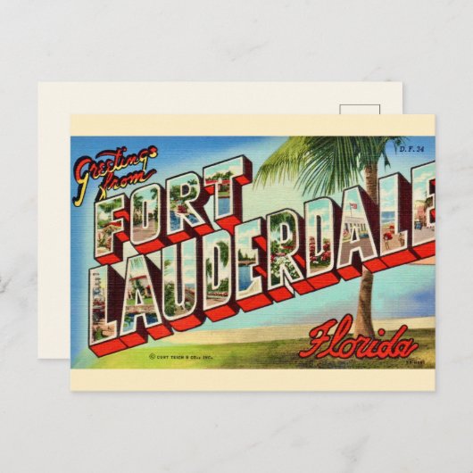 ft. Lauderdale Florida Briefkaart (Voorkant / Achterkant)
