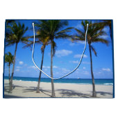 Ft Lauderdale Florida Sand Beach & Palm Trees Large Cadeautasje (Voorkant)
