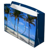Ft Lauderdale Florida Sand Beach & Palm Trees Large Cadeautasje (Achterkant Gekanteld)