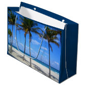 Ft Lauderdale Florida Sand Beach & Palm Trees Large Cadeautasje (Voorkant Gekanteld)