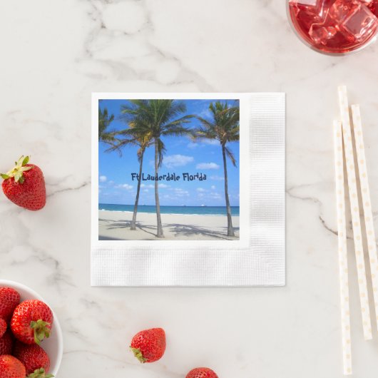 Ft Lauderdale Florida Sand Beach & Palm Trees Servet (Insitu)