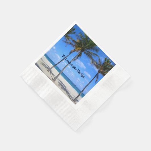 Ft Lauderdale Florida Sand Beach & Palm Trees Servet (Hoek)