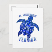 Ft Lauderdale Florida Vacation Tribal Turtle Briefkaart (Voorkant / Achterkant)