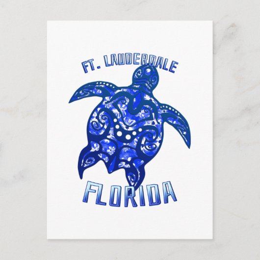 Ft Lauderdale Florida Vacation Tribal Turtle Briefkaart (Voorkant)