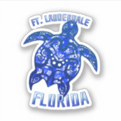 Ft Lauderdale Florida Vacation Tribal Turtle Sticker (Voorkant)