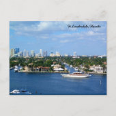 Ft Lauderdale Intrakustwaterway & Skyline Briefkaart (Voorkant)