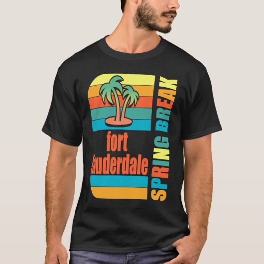 Ft Lauderdale Spring Break High School Retro Beach T-shirt (Voorkant)