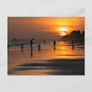 Ft. Myers Beach Florida bij zonsondergang Briefkaa Briefkaart