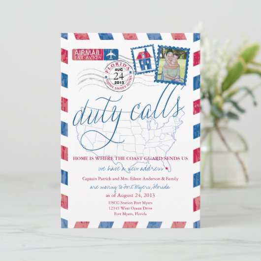 Ft Myers Florida Luchtpost Militaire Verhuizing Aankondiging (Staand voorkant)