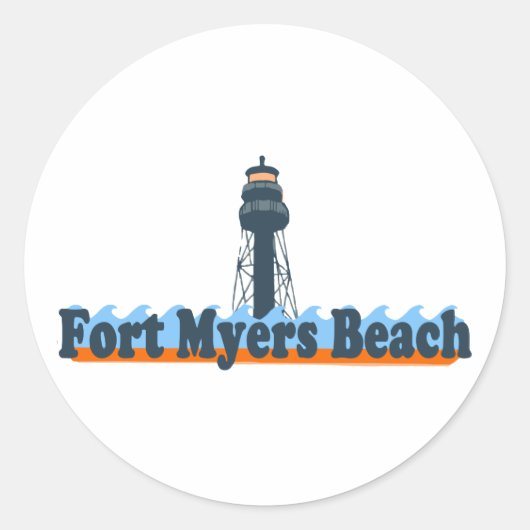 Ft. Myers. Ronde Sticker (Voorkant)