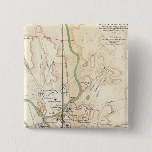 Ft Rosecrans, Tenn Vierkante Button 5,1 Cm (Voorkant)